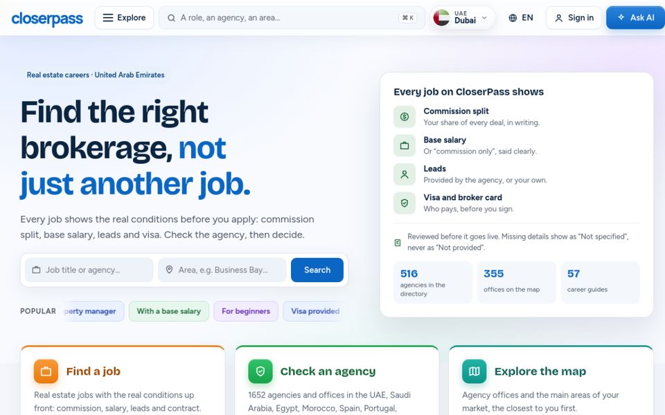 Homepage of CloserPass